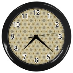 Star Basket Pattern Basket Pattern Wall Clocks (black) by Nexatart