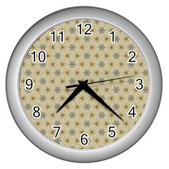 Star Basket Pattern Basket Pattern Wall Clocks (silver)  by Nexatart