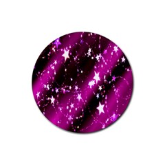 Star Christmas Sky Abstract Advent Rubber Round Coaster (4 Pack)  by Nexatart