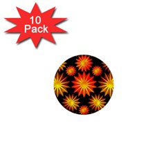 Stars Patterns Christmas Background Seamless 1  Mini Buttons (10 Pack)  by Nexatart