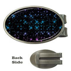 Stars Pattern Money Clips (Oval) 