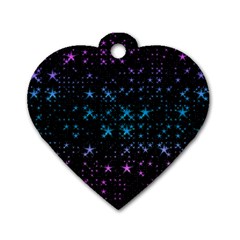 Stars Pattern Dog Tag Heart (One Side)