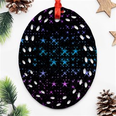 Stars Pattern Oval Filigree Ornament (Two Sides)