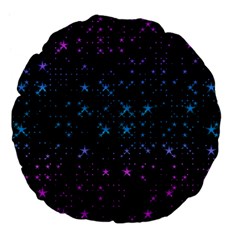 Stars Pattern Large 18  Premium Flano Round Cushions