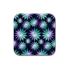 Stars Pattern Christmas Background Seamless Rubber Coaster (square)  by Nexatart