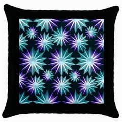 Stars Pattern Christmas Background Seamless Throw Pillow Case (black) by Nexatart