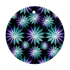 Stars Pattern Christmas Background Seamless Round Ornament (two Sides) by Nexatart