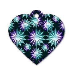 Stars Pattern Christmas Background Seamless Dog Tag Heart (one Side) by Nexatart