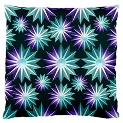 Stars Pattern Christmas Background Seamless Large Flano Cushion Case (one Side) by Nexatart