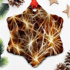 Star Golden Christmas Connection Ornament (snowflake) by Nexatart