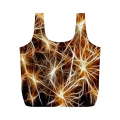 Star Golden Christmas Connection Full Print Recycle Bags (m)  by Nexatart