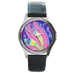 Star Christmas Pattern Texture Round Metal Watch