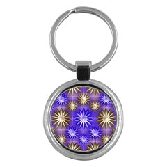 Stars Patterns Christmas Background Seamless Key Chains (Round) 