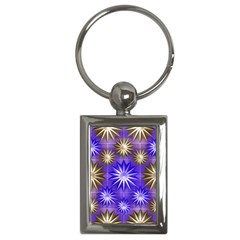 Stars Patterns Christmas Background Seamless Key Chains (Rectangle) 