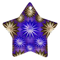 Stars Patterns Christmas Background Seamless Star Ornament (Two Sides)