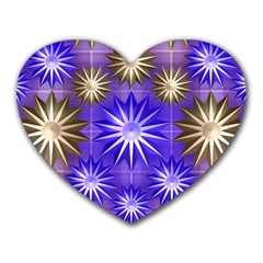 Stars Patterns Christmas Background Seamless Heart Mousepads