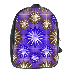 Stars Patterns Christmas Background Seamless School Bags (XL) 