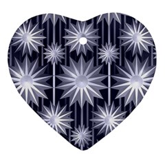 Stars Patterns Christmas Background Seamless Heart Ornament (two Sides) by Nexatart