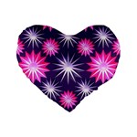 Stars Patterns Christmas Background Seamless Standard 16  Premium Flano Heart Shape Cushions Front