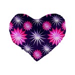 Stars Patterns Christmas Background Seamless Standard 16  Premium Flano Heart Shape Cushions Back