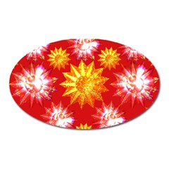 Stars Patterns Christmas Background Seamless Oval Magnet by Nexatart