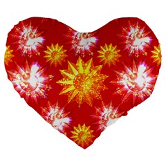 Stars Patterns Christmas Background Seamless Large 19  Premium Heart Shape Cushions