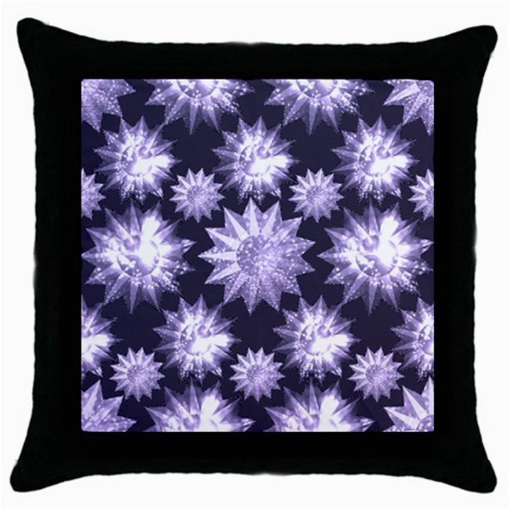 Stars Patterns Christmas Background Seamless Throw Pillow Case (Black)