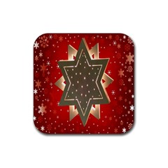 Star Wood Star Illuminated Rubber Coaster (square)  by Nexatart