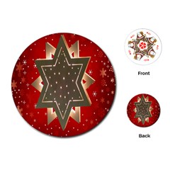 Star Wood Star Illuminated Playing Cards (round)  by Nexatart