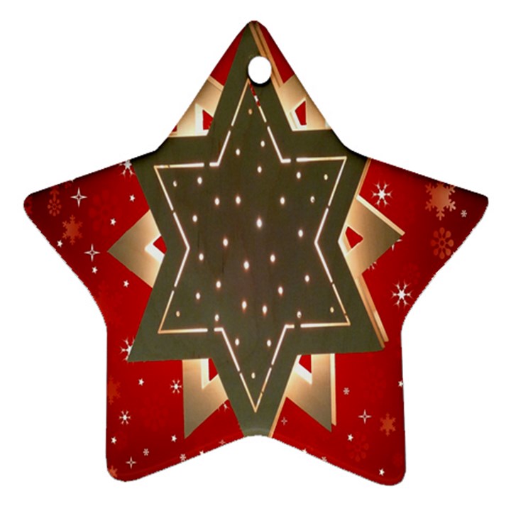 Star Wood Star Illuminated Star Ornament (Two Sides)