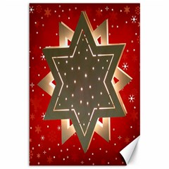 Star Wood Star Illuminated Canvas 12  X 18   by Nexatart