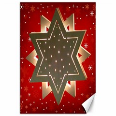 Star Wood Star Illuminated Canvas 20  X 30   by Nexatart