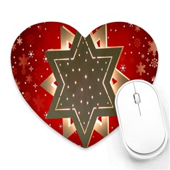 Star Wood Star Illuminated Heart Mousepads by Nexatart