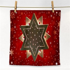 Star Wood Star Illuminated Face Towel by Nexatart