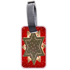 Star Wood Star Illuminated Luggage Tags (two Sides) by Nexatart