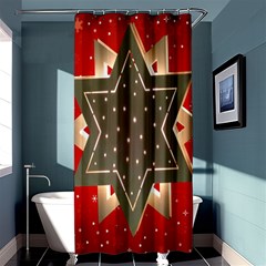 Star Wood Star Illuminated Shower Curtain 36  X 72  (stall)  by Nexatart