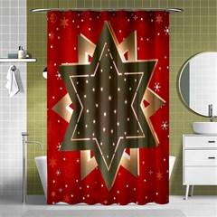 Star Wood Star Illuminated Shower Curtain 48  X 72  (small)  by Nexatart