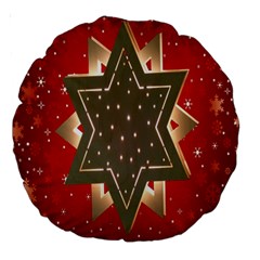 Star Wood Star Illuminated Large 18  Premium Round Cushions by Nexatart