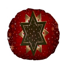 Star Wood Star Illuminated Standard 15  Premium Flano Round Cushions by Nexatart