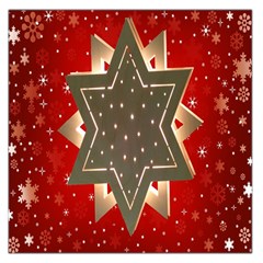 Star Wood Star Illuminated Large Satin Scarf (square) by Nexatart