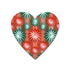 Stars Patterns Christmas Background Seamless Heart Magnet