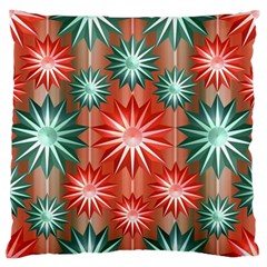 Stars Patterns Christmas Background Seamless Large Flano Cushion Case (one Side) by Nexatart