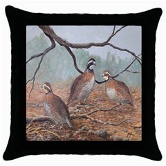 Bob White Quail Throw Pillow Case (Black)