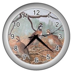 Bob White Quail Wall Clocks (Silver) 