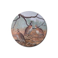 Bob White Quail Rubber Coaster (Round) 