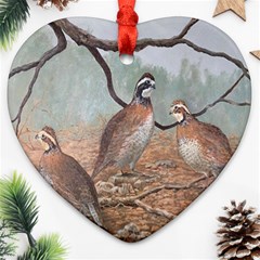 Bob White Quail Heart Ornament (Two Sides)