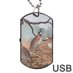 Bob White Quail Dog Tag USB Flash (One Side)