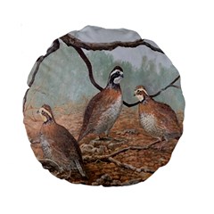 Bob White Quail Standard 15  Premium Round Cushions