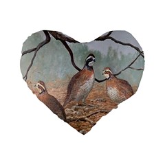 Bob White Quail Standard 16  Premium Heart Shape Cushions