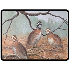 Bob White Quail Double Sided Fleece Blanket (large)  by digitaldivadesigns